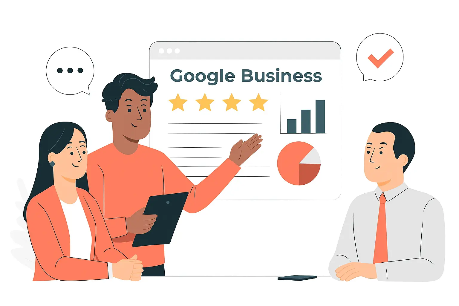 Local Elevate SEO experts analyzing Google Business Profile performance data.