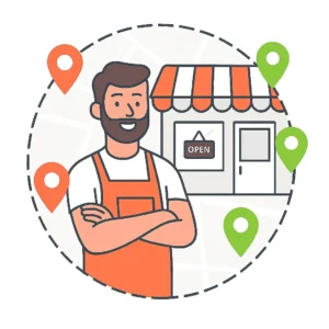 Small business owner celebrating success from Local Elevate’s Local SEO services.